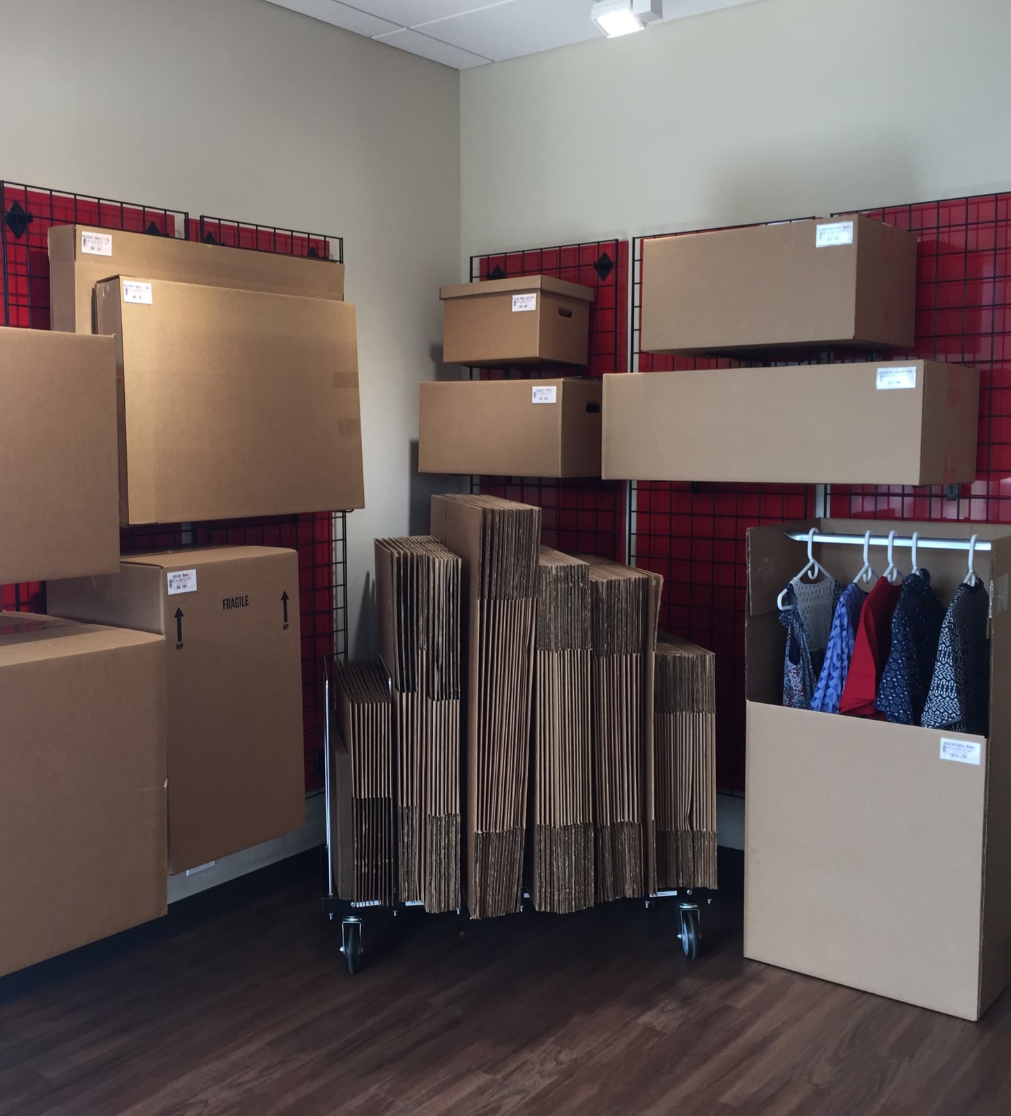 Storage boxes for sale at Self Storage Plus in Cockeysville, Maryland