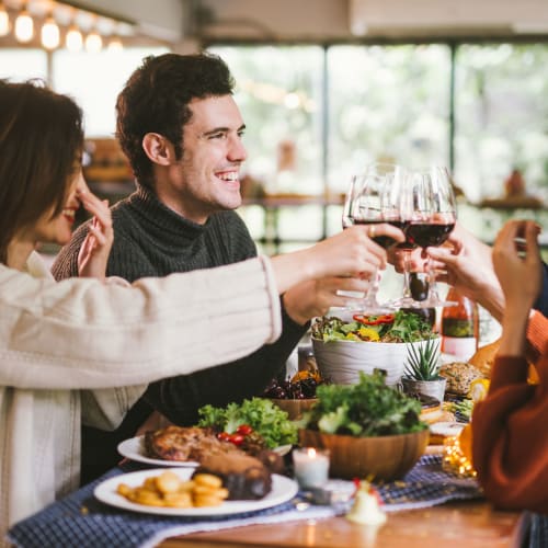 Residents having a delicious meal near Shasta Terrace in Vacaville, California