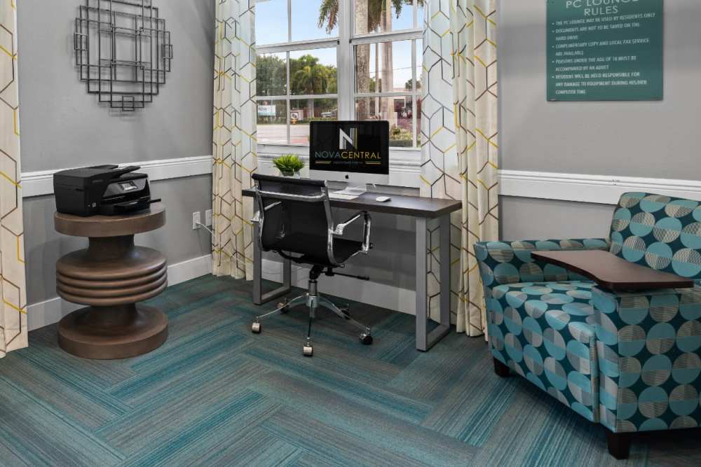 Wi-Fi lounge at Nova Central Apartments in Davie, Florida