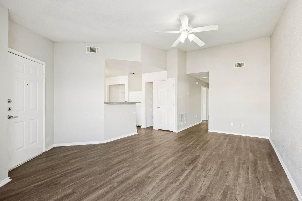 Spacious living room at Casa Quintana in Freeport, Texas