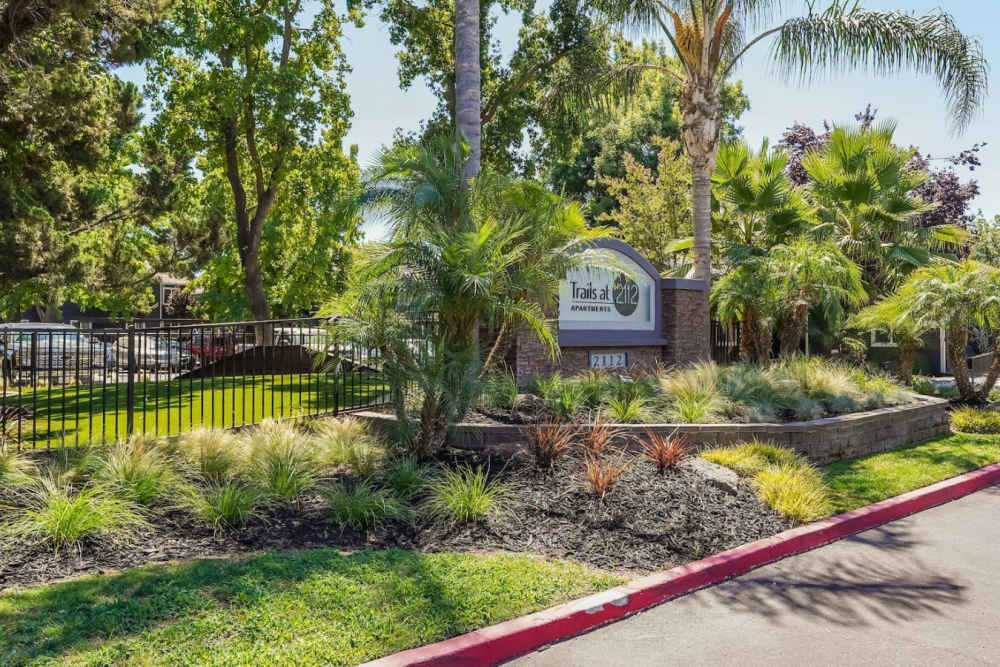 Front view of Trails at 2112 in Modesto, California.