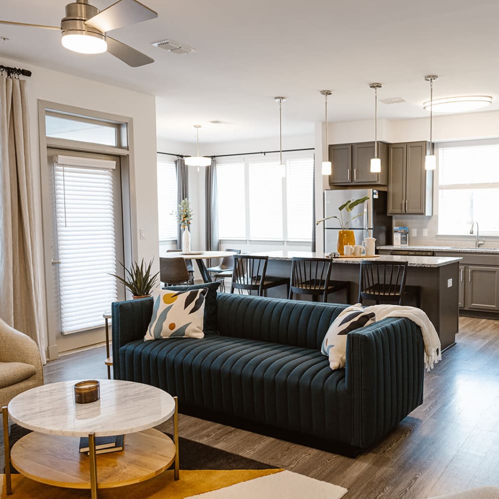 Living room at Center West Apartments in Midlothian, Virginia