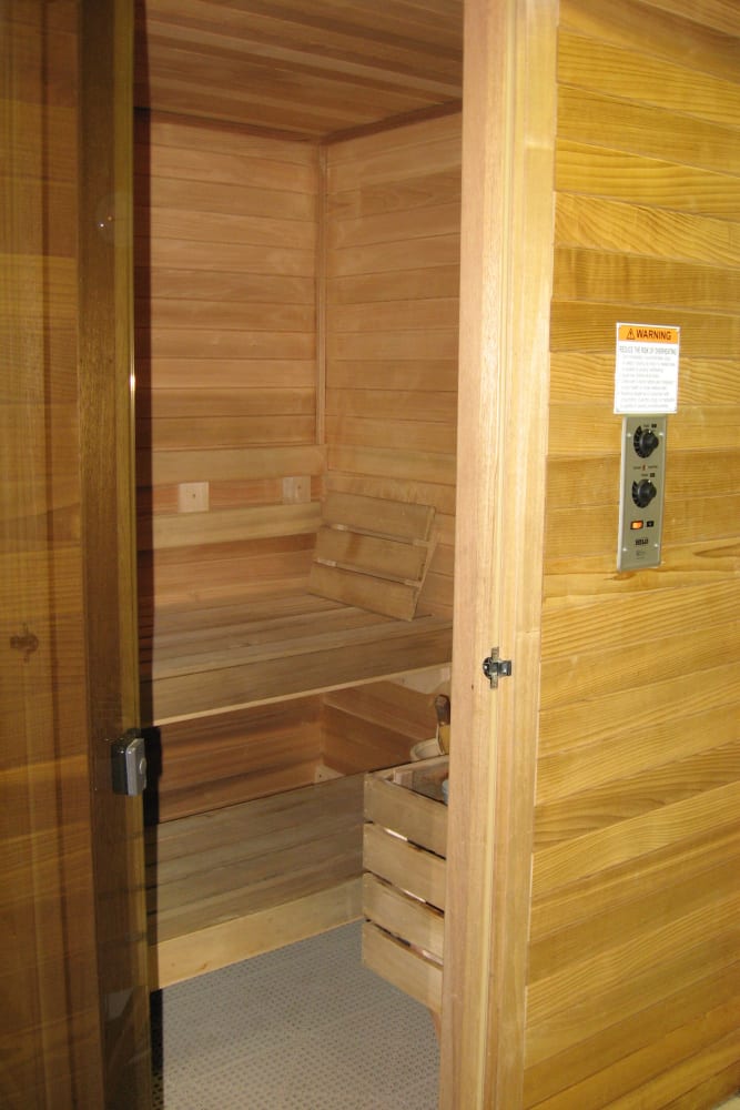 Resident sauna at Watersedge in Champaign, Illinois