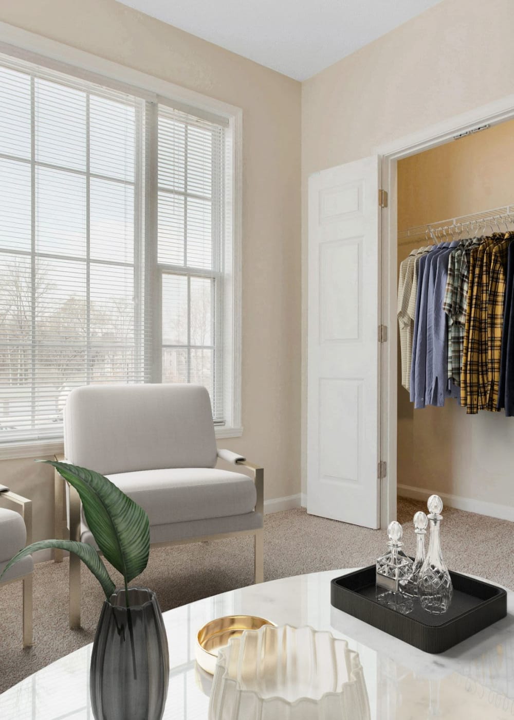 Spacious bedroom at Ashley Court Apartments, Charlotte, North Carolina