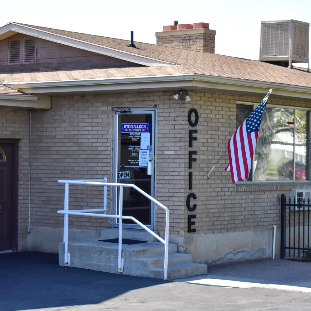 The front door at STOR-N-LOCK Self Storage in Sandy, Utah