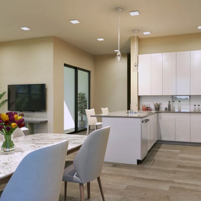 Modern model kitchen at 15 Parkview in Bronxville, New York