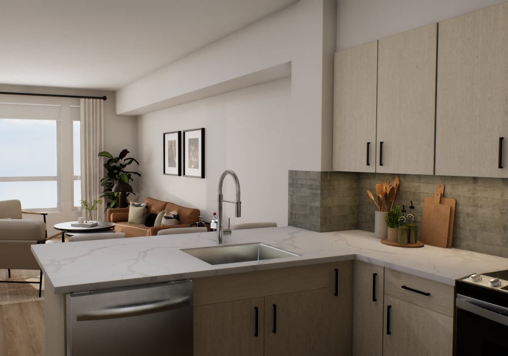 Modern kitchen at The Colton in Redwood City, California