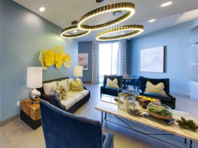 Modern community lounge area at Argon in Oklahoma City, Oklahoma