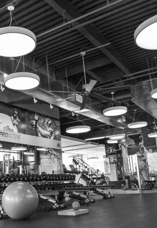 Well-equipped fitness center at The Marke Apartment Homes in Santa Ana, California
