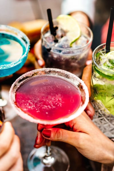 Residents enjoy cocktails near Playa Marina, Los Angeles, California