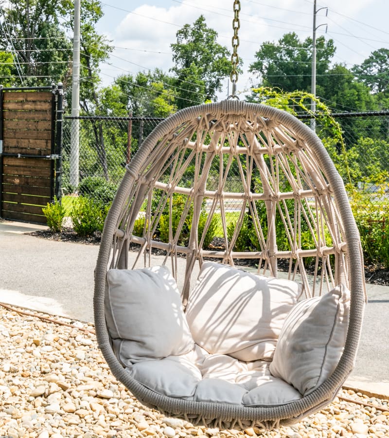 Egg shape chair at Lofts at Riverwalk in Columbus, Georgia