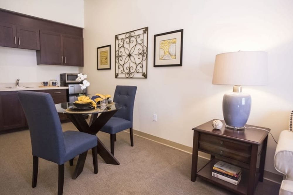 A resident kitchen at The Pointe at Summit Hills in Bakersfield, California. 