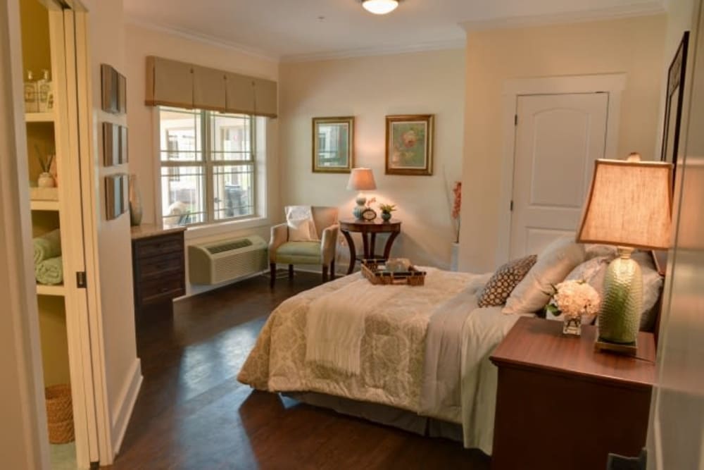 Bedroom of private apartment at Truewood by Merrill, Powell in Powell, Tennessee.
