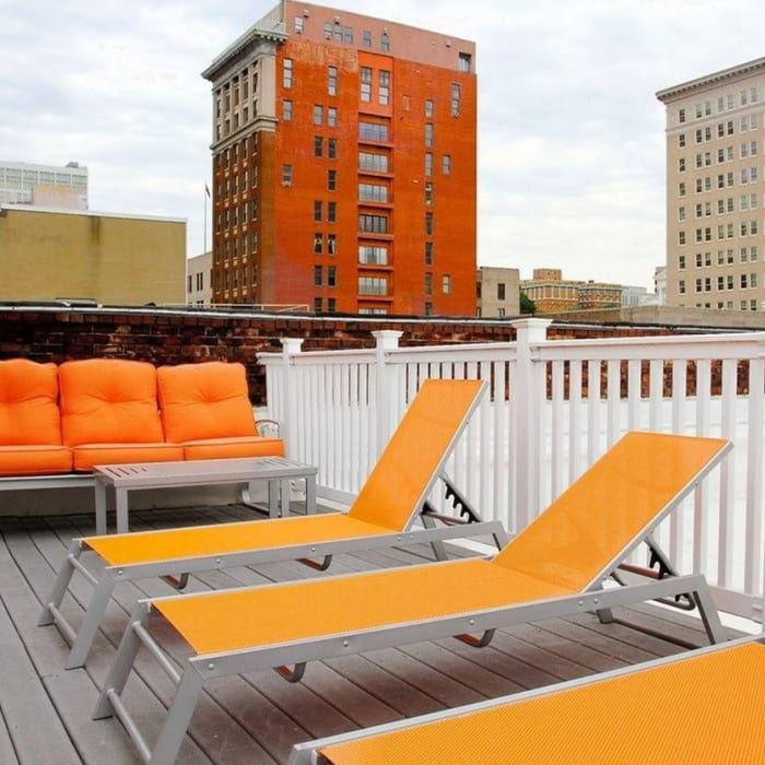 Roof top patio at The Collection at American Tobacco Center, Richmond, Virginia