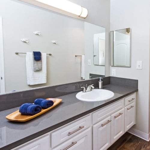 An apartment bathroom at Park Regency Club Apartments in Downey, California