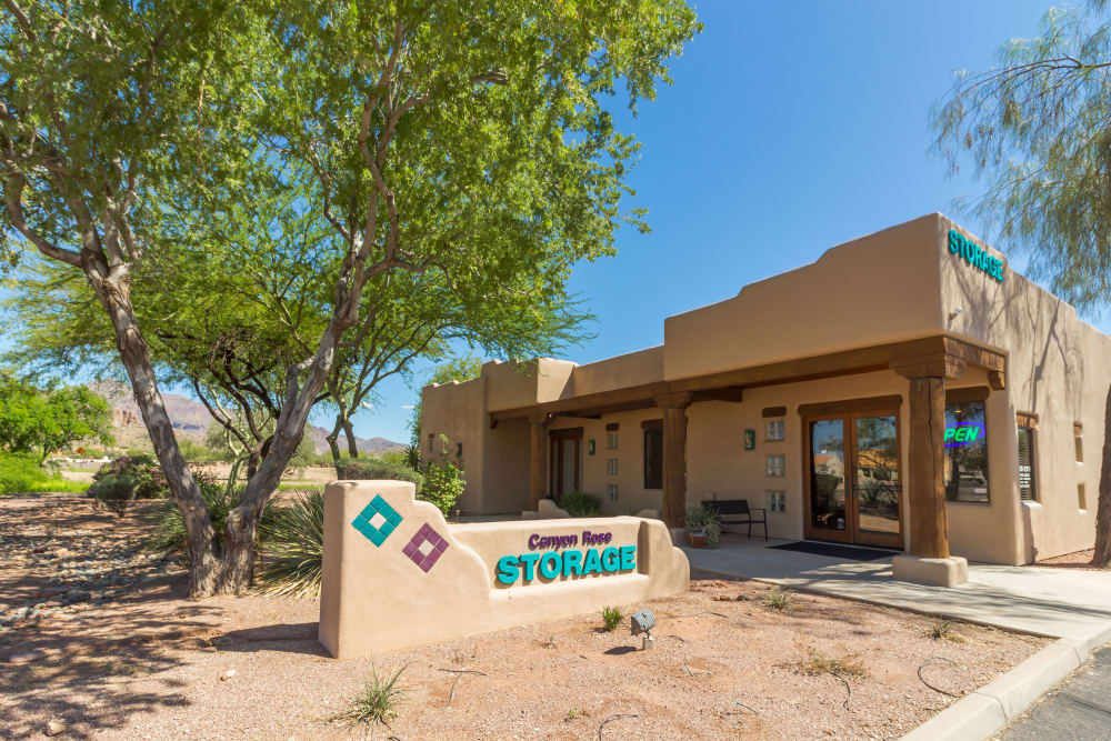 Exterior at Canyon Rose Storage in Gold Canyon, Arizona.