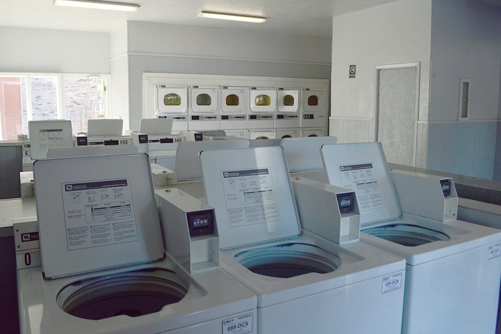 Open washing machines at Villa Bella in Euless, Texas