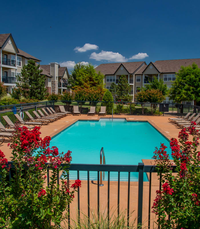 Large swimming pool at Villas at Stonebridge in Edmond, Oklahoma
