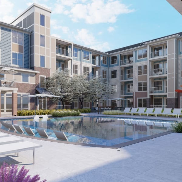 Resort-style pool at Attain at Towne Centre, Fredericksburg, Virginia