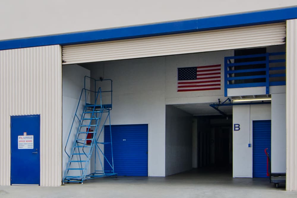 Back entrance at A-American Self Storage in Santa Barbara, California