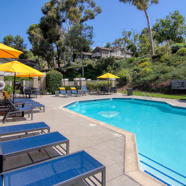 Swimming pool at Lakeview Village Apartments in Spring Valley, California 