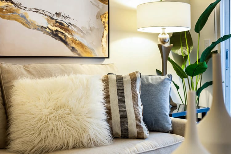 Cozy living room at Village of Westover in Dover, Delaware