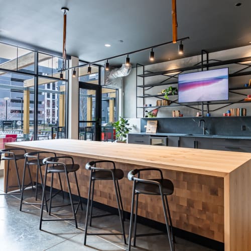 Modern décor in the clubhouse at Carbon31 in Bloomington, Minnesota