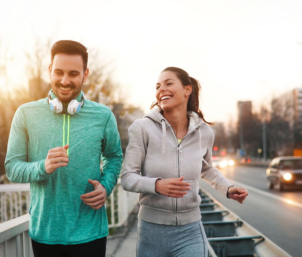 Residents out for a jog near Mia in Palo Alto, California