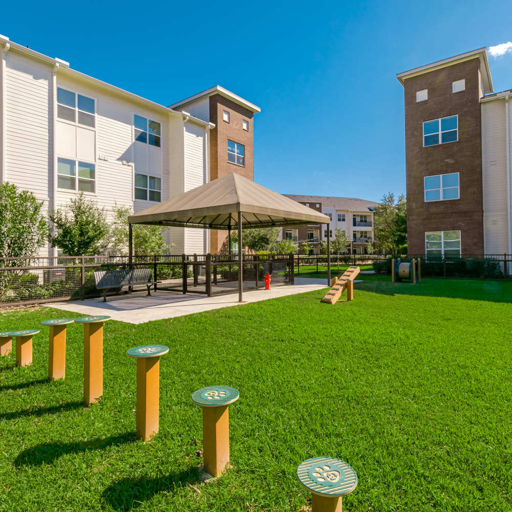 Green lawn in the community at NOVU New Forest in Houston, Texas