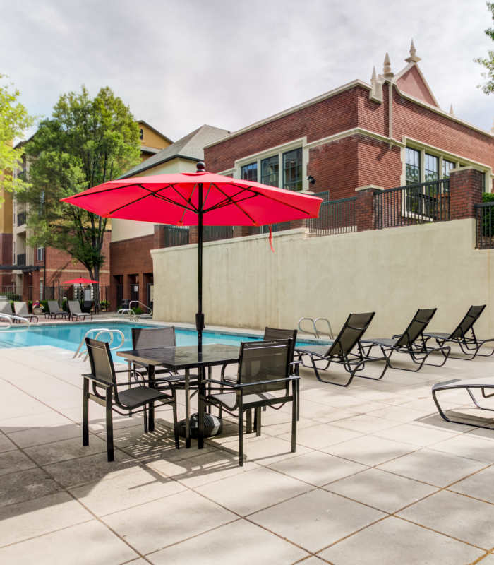 Swimming pool at Irving Schoolhouse Apartments in Salt Lake City, Utah
