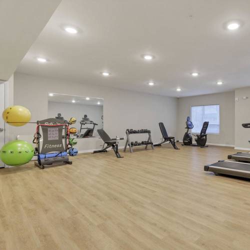 Fitness center with proper lighting at McKinley Manor in Columbus, Ohio