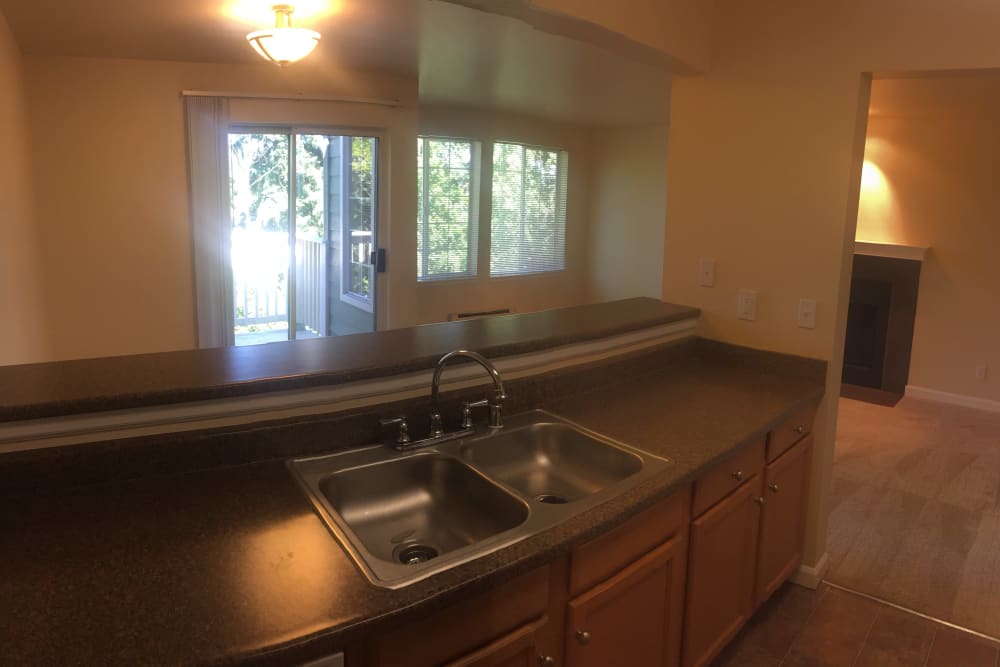 Kitchen in a model home at The Knoll Redmond in Redmond, Washington