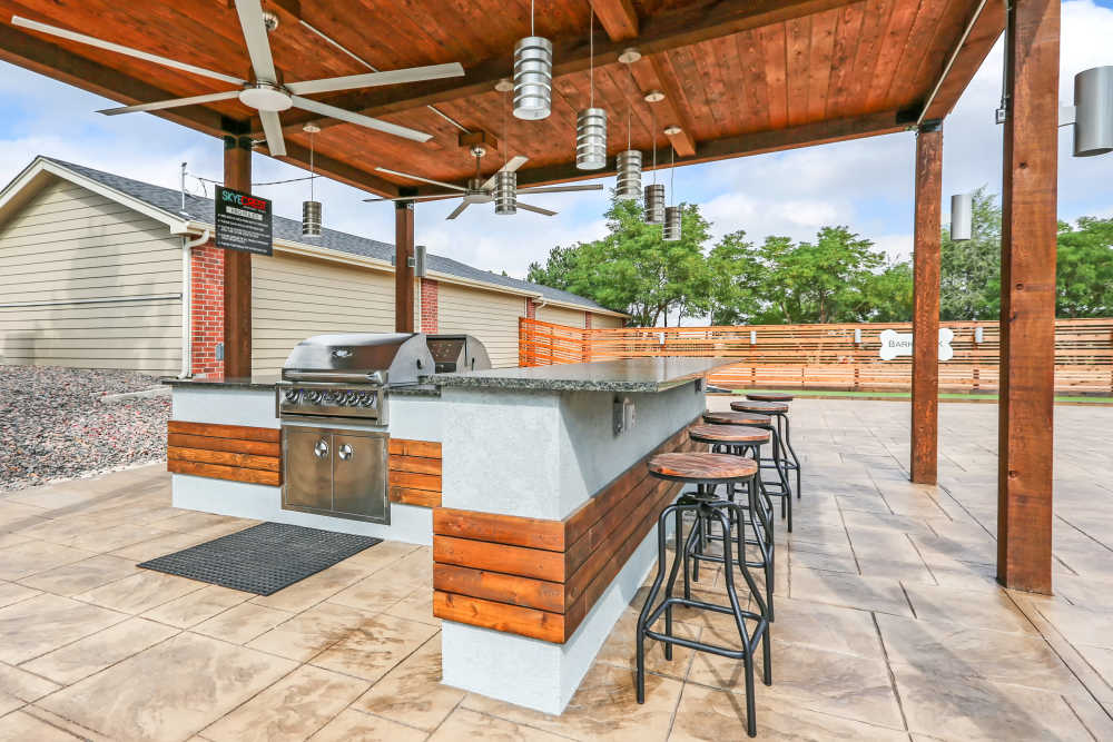 BBQ setup at Skyecrest Apartments in Lakewood, Colorado