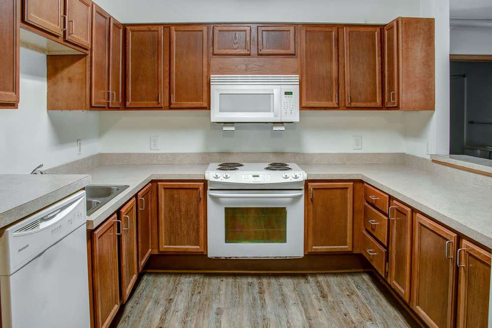 Kitchen with a dishwasher at City View Place in Richmond, Virginia