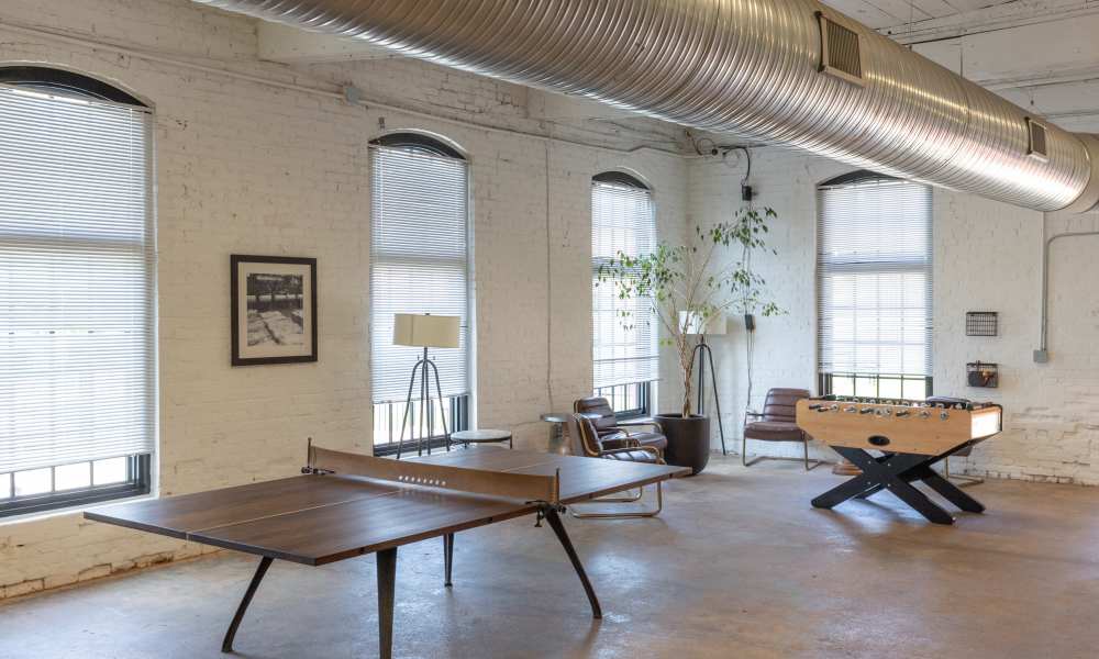 Ping pong table at Lofts at Inman Mills in Inman, South Carolina