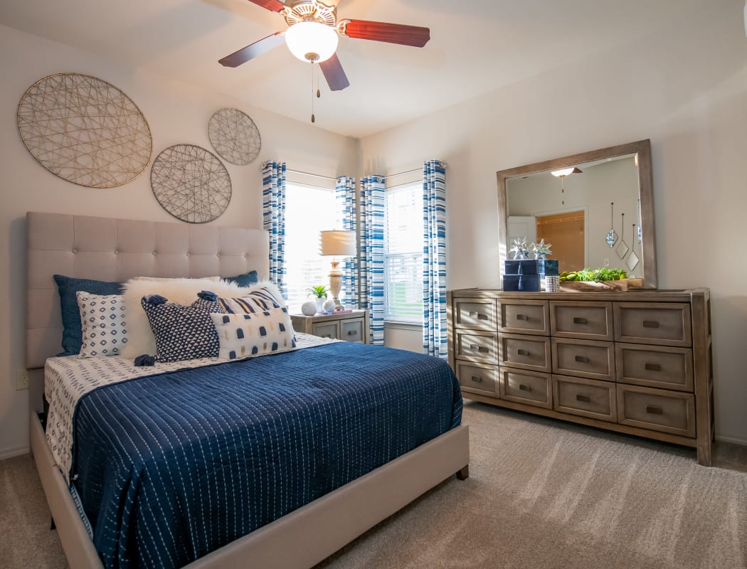 Cozy bedrooms at Cedar Ridge in Tulsa, Oklahoma.