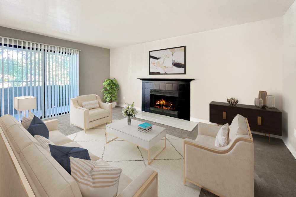Living room at Royal Ridge Apartments in Midvale, Utah