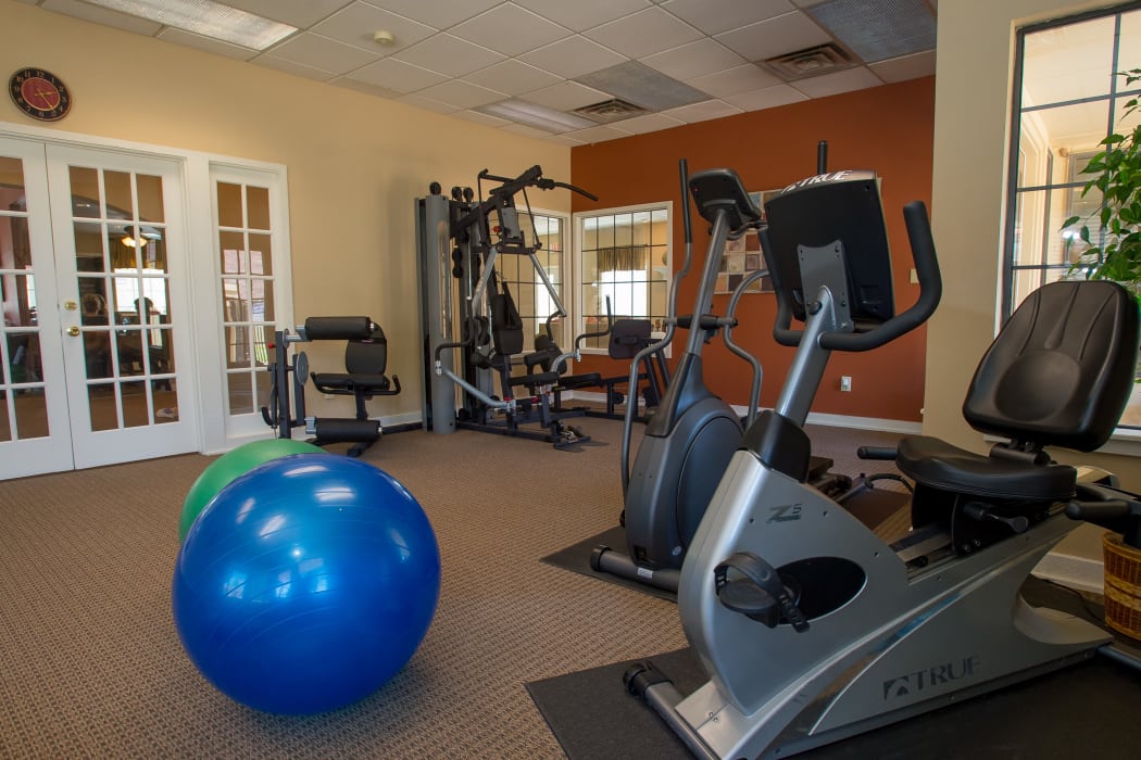 Yoga balls for resident use at Council Place Apartments in Oklahoma City, Oklahoma