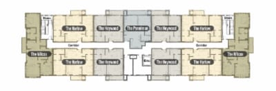Map of Building A 2nd through 4th floors at Starkweather Lofts in Plymouth, Michigan
