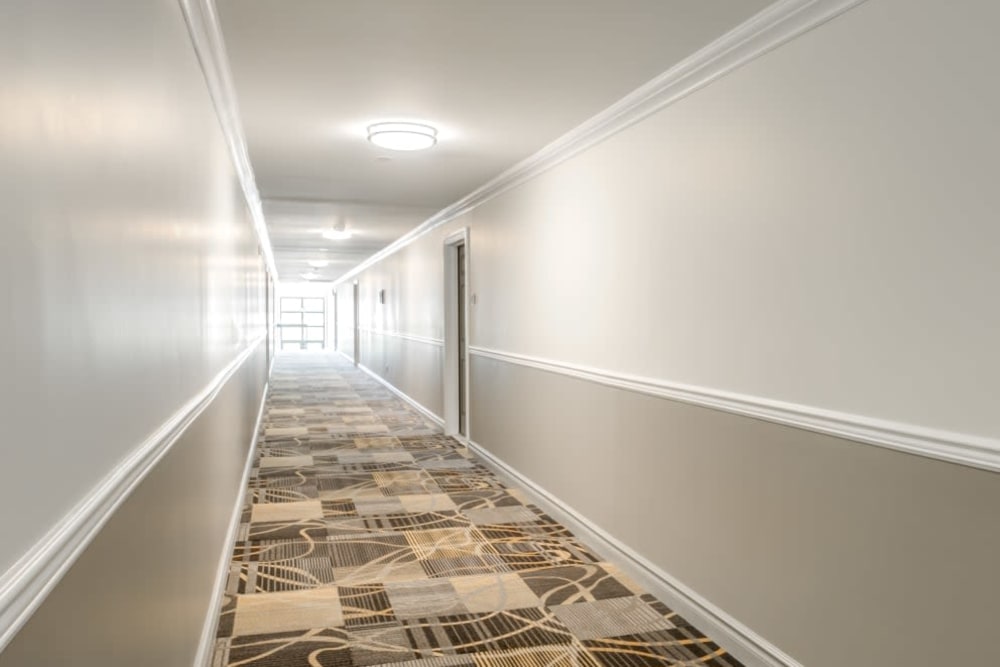 Hallways of North Hills Apartments in Colonia, New Jersey