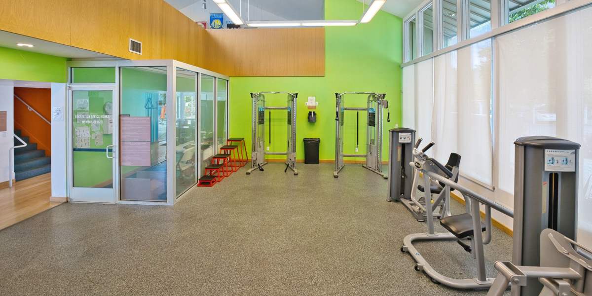 Community fitness center at Lakeside Village in San Leandro, California