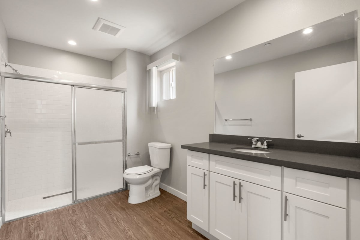 Bathroom at Los Robles Apartments, Thousand Oaks, California