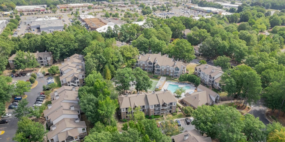 Ariel view of neighborhood at Hickory Creek in Henrico, Virginia