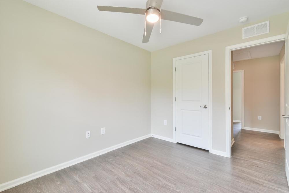 Bedroom with attached bathroom at Canaan Crossing in Madison. GA