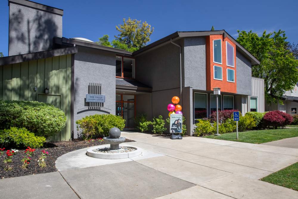 Entrance of the l;easing office at Falls at Arden in Sacramento, California