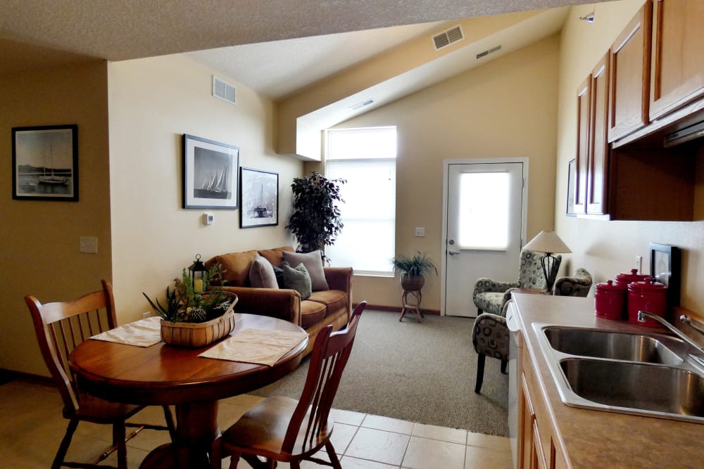 Large resident apartment at The Lakeside Village in Panora, Iowa.