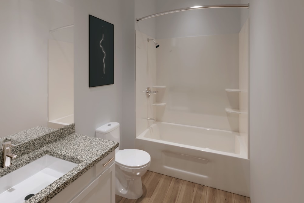 Apartment bathroom at The Waters at Redstone in Crestview, Florida
