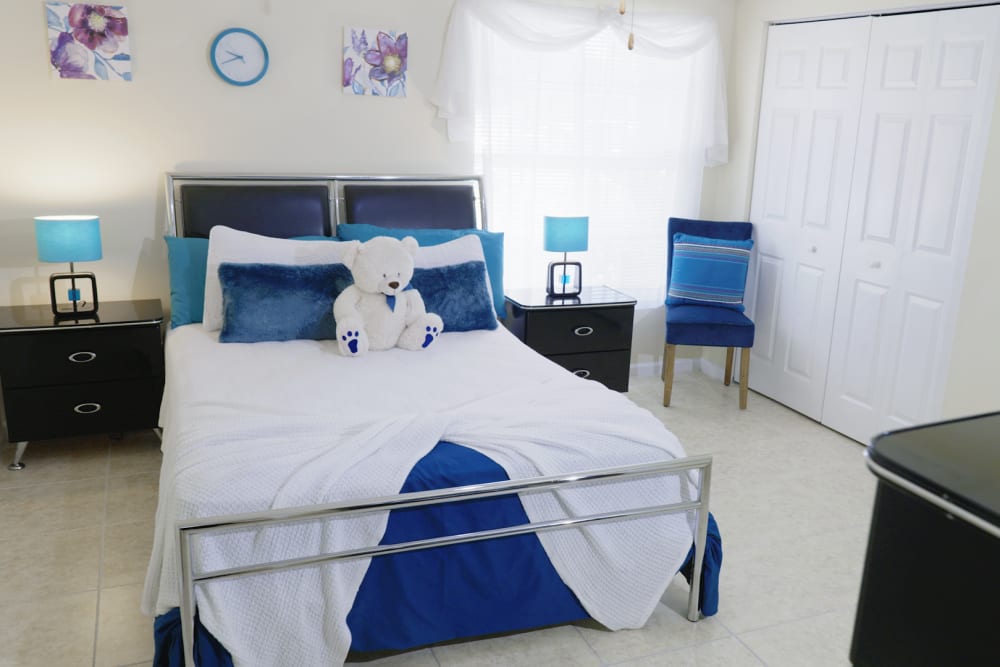 Serene bedroom at The Club at Wellington in Wellington, Florida