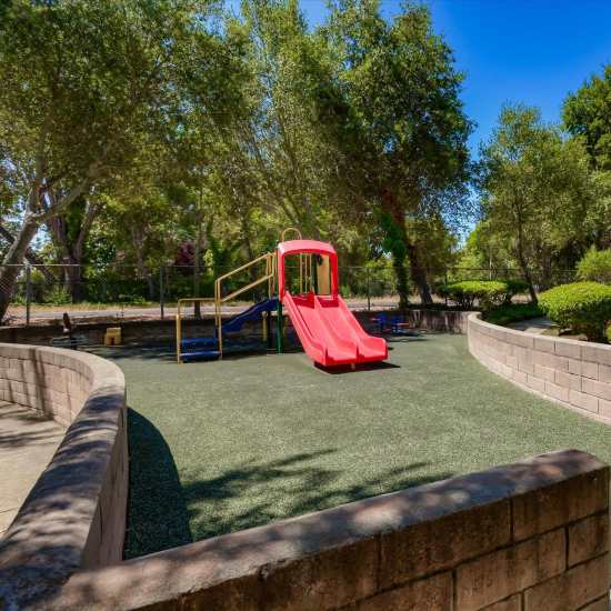 Kids play area at Terman Apartments in Palo Alto, California