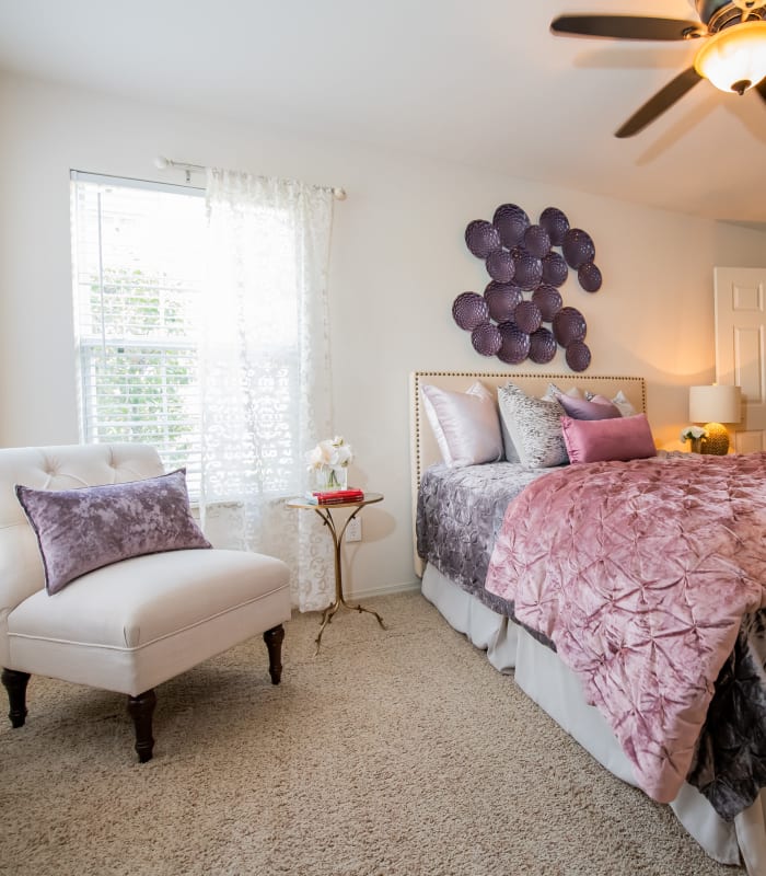 Chic bedroom at Colonies at Hillside in Amarillo, Texas